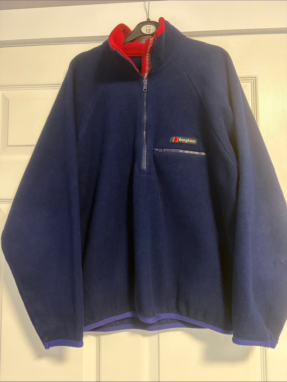 Berghaus Fleece Zip Fleece with Red Collar